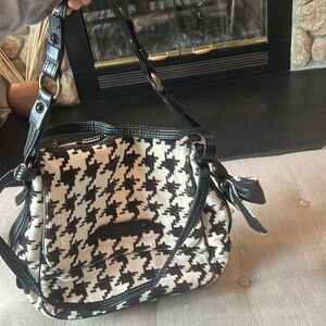 Juicy Couture Black Creme Pattern Printed Shoulder Bag